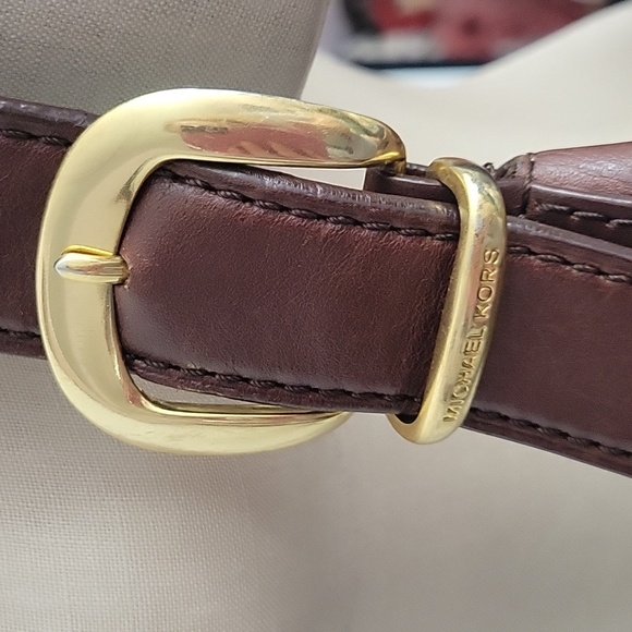 Michael Michael Kors Dark Brown Leather Large Crescent Shoulder Bag EUC - Picture 7 of 11